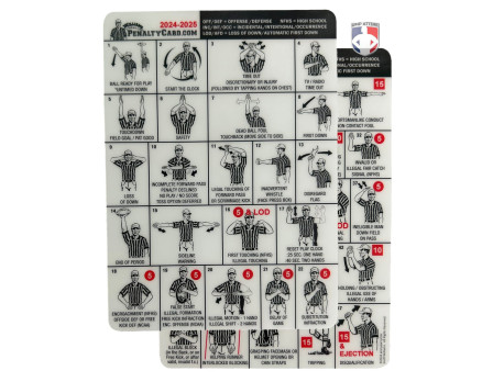 Football penalty signal and yardage card